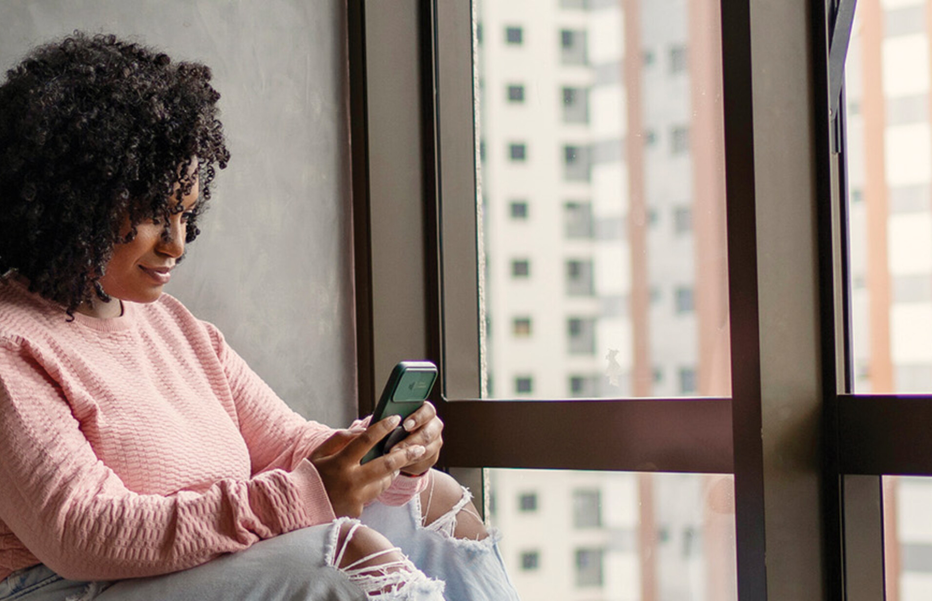 Woman handling her finances from home
