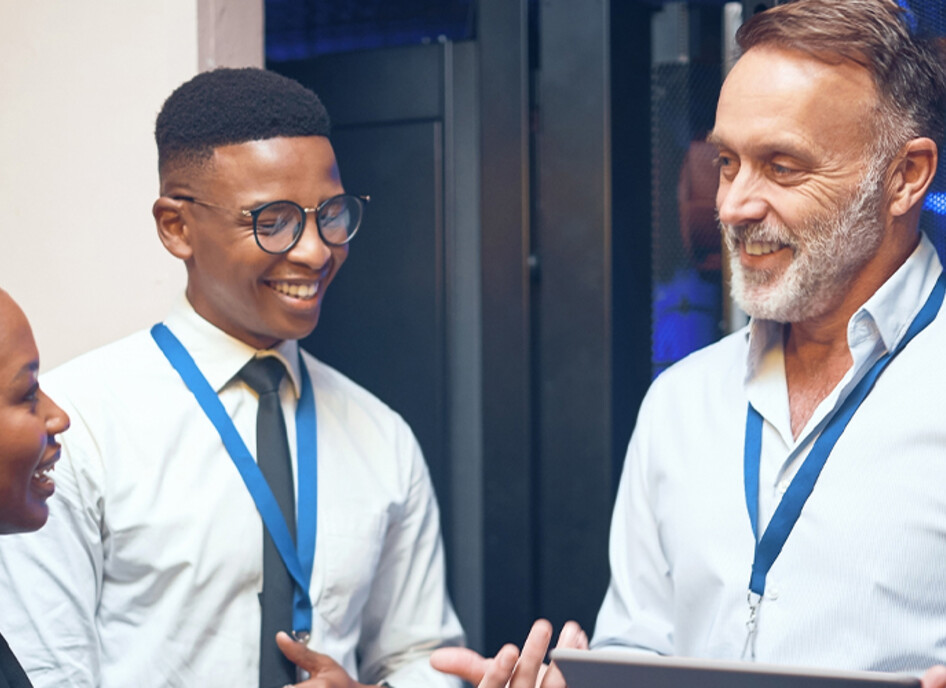 IT leader working with tech support