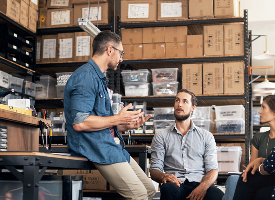 Group of colleagues having a discussion