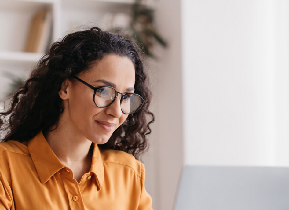 Person using computer in small business