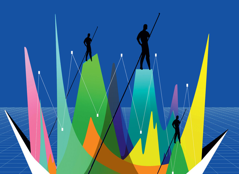 Abstract of data points as sailboats