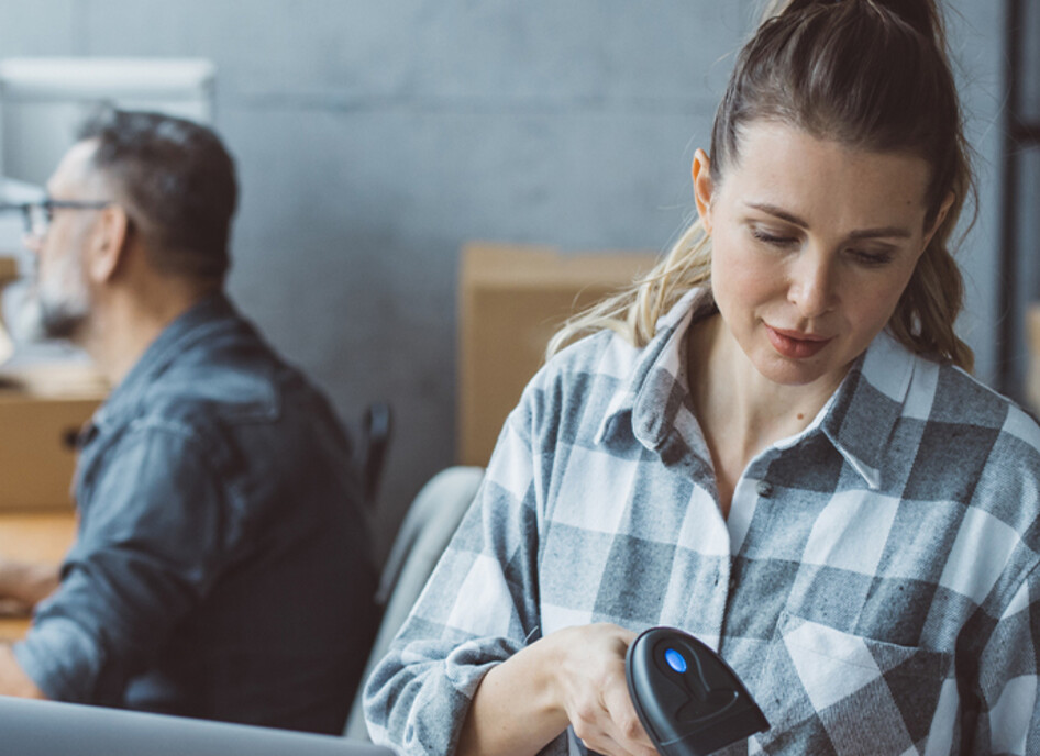 Small business owners processing orders