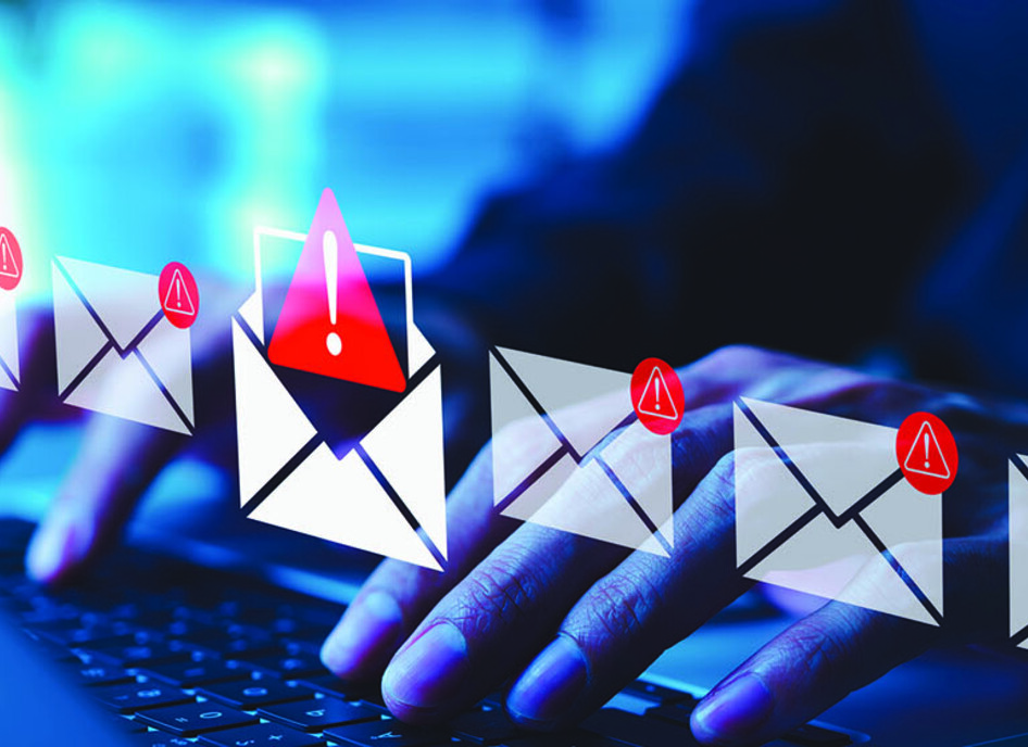 Person opening dangerous email