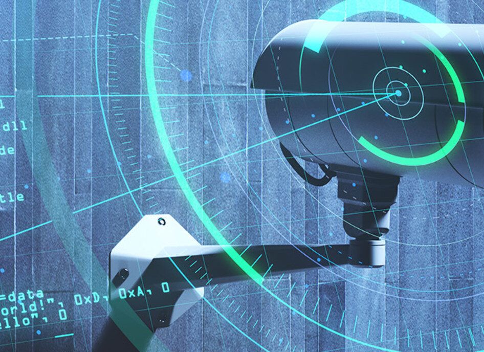 image of surveillance camera scanning for threats