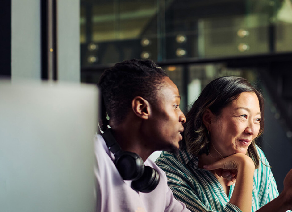 Coworkers collaborating