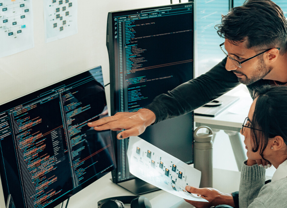 Coworkers collaborating