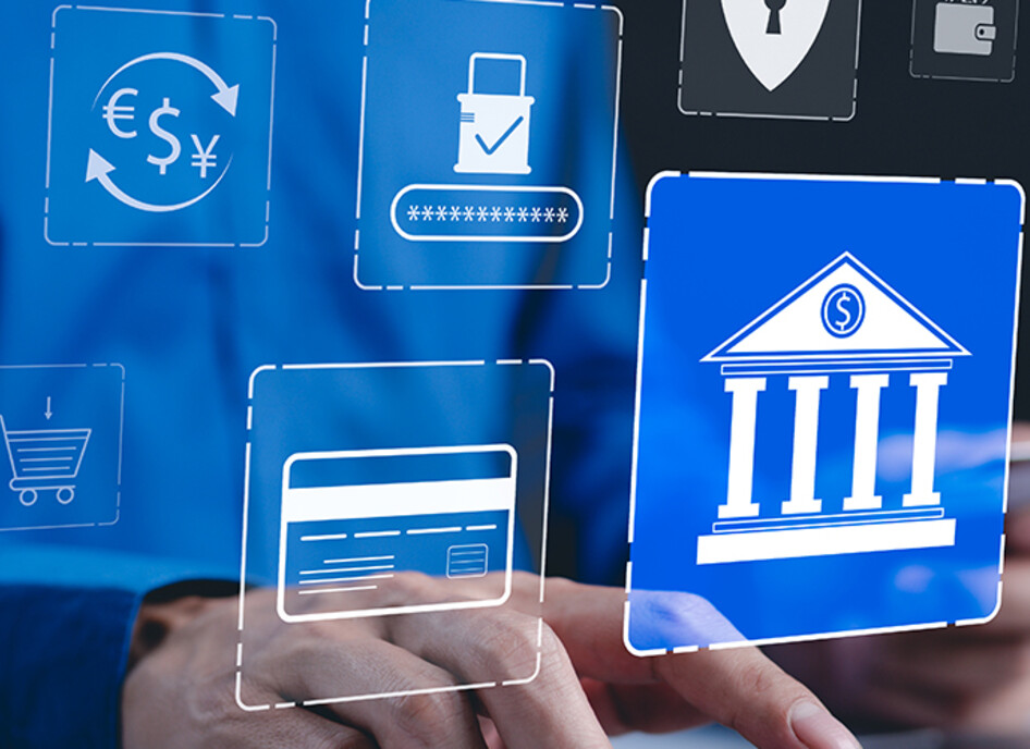 Person accessing financial website