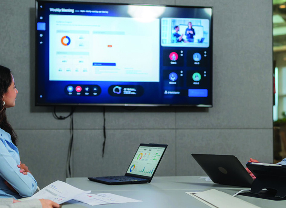 People reviewing screen