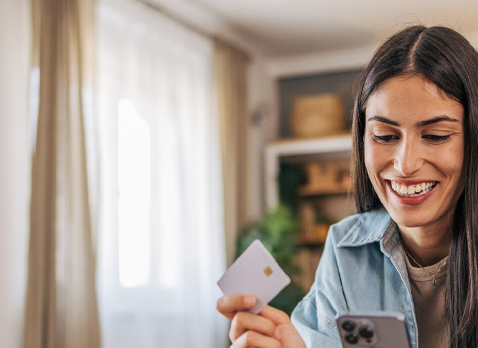 Person using credit card