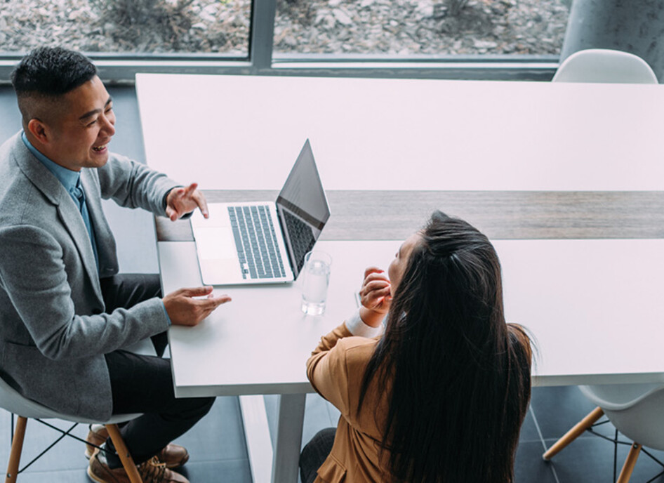 Co-workers collaborating