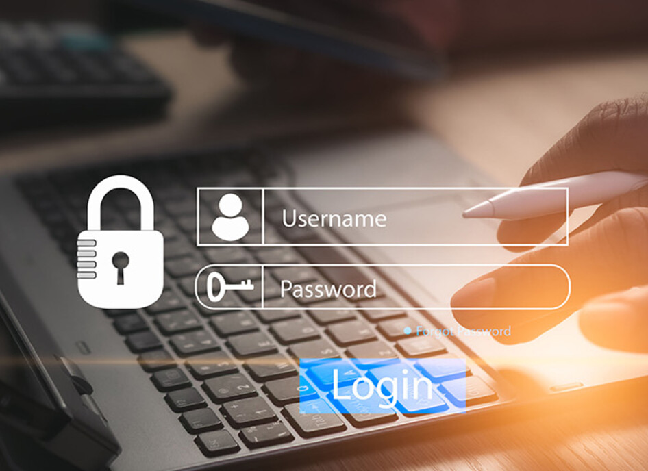 Person logging into computer