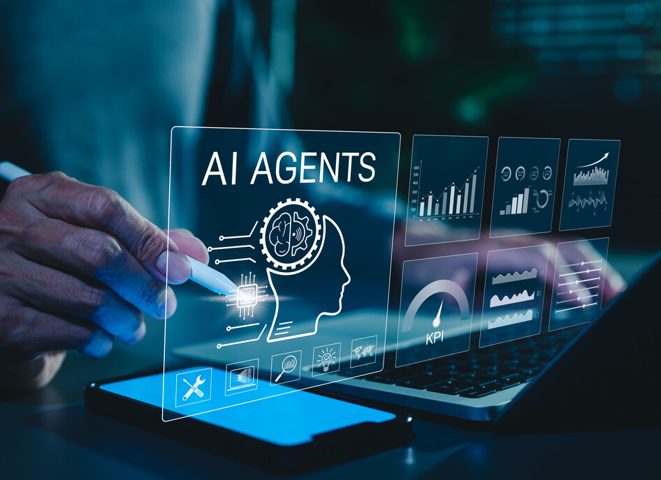 Person interacts with AI agent technology