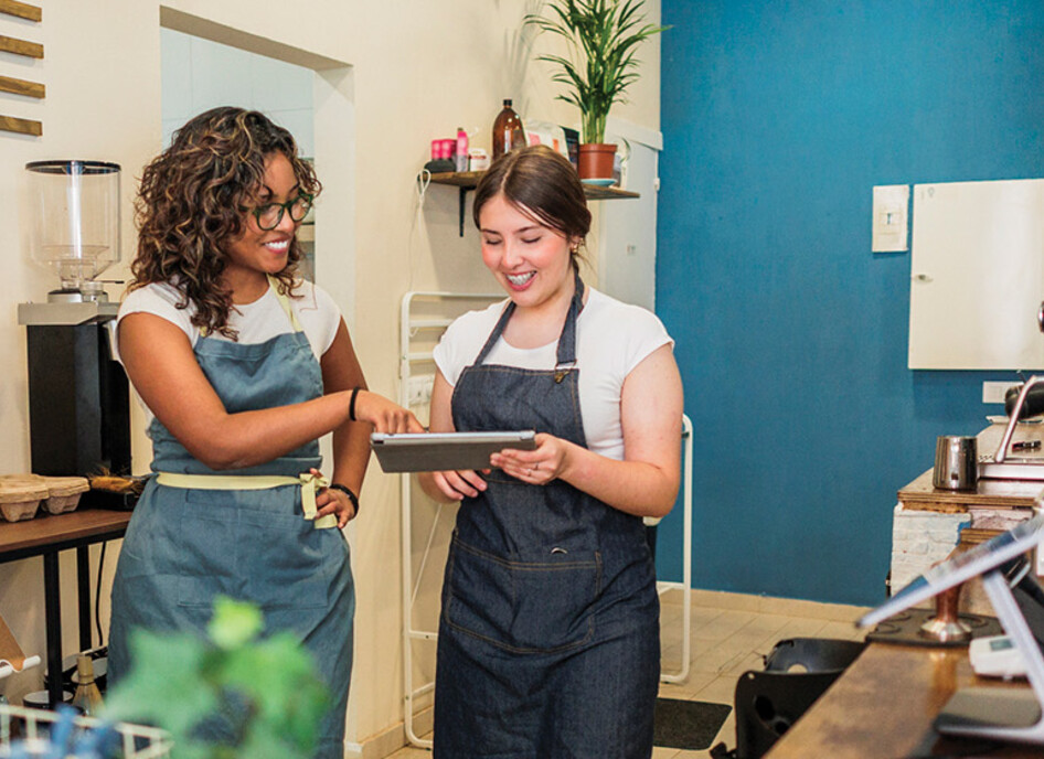 Two Employees in a Coffee Shop