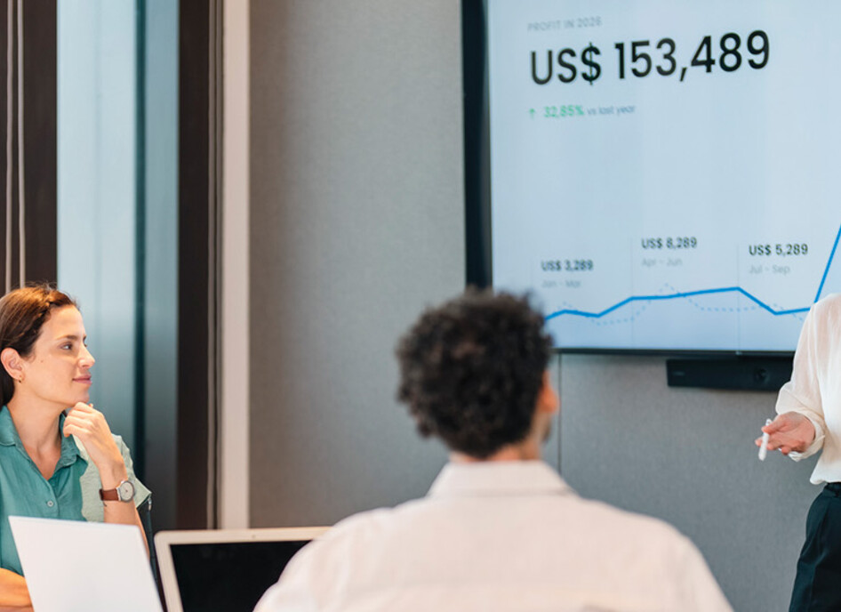Business presentation in a meeting room 