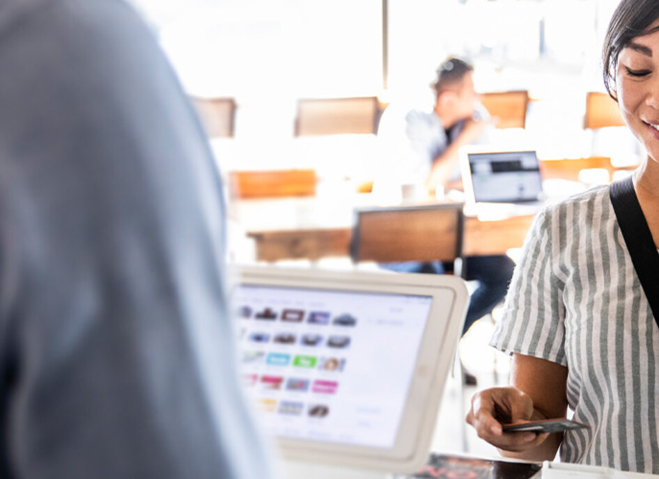 Person buying coffee