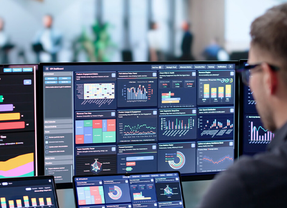 Person reviewing analytics