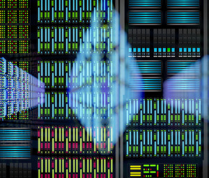 Abstract of server room in data center