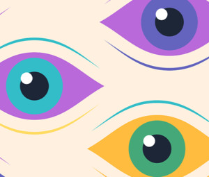 Abstract image of illustrated eyes 