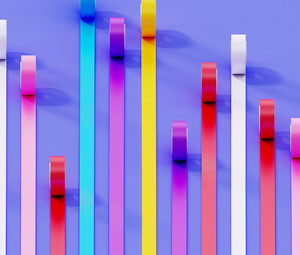 Bar graph made of colorful duct tapes