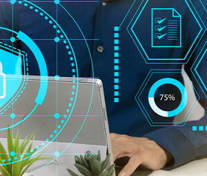 Person using secure computer