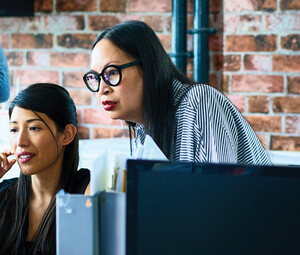 People working in modern office