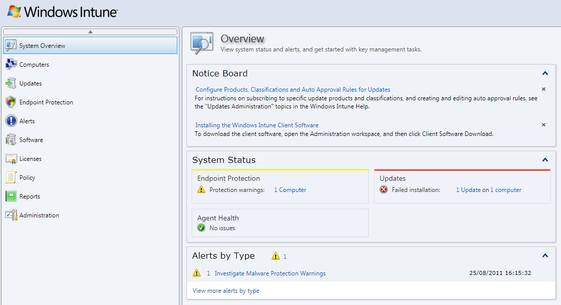 Windows Intune Management Console