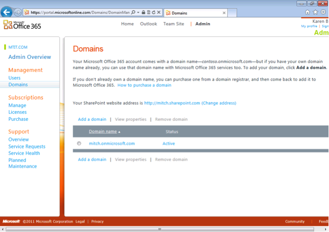 Office 365 Domains