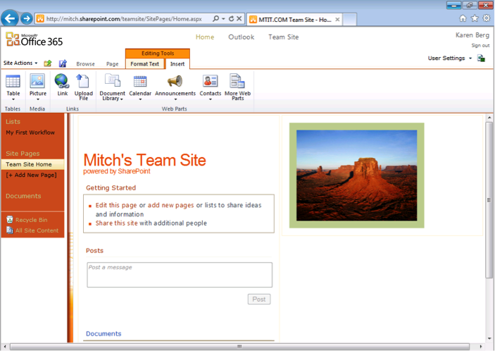 Sharepoint 2010 Team Site Template Features