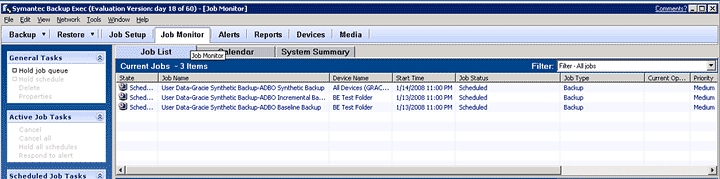 Figure 3: Symantec Backup Exec