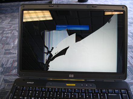 Broken laptop screen