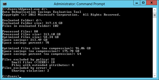 Windows Server 2012 ddpeval.exe tool